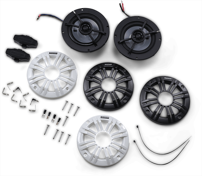 KICKER 4405-0592 All-Weather 4" 2-way 4 Ohm Speakers — image 1 of 2