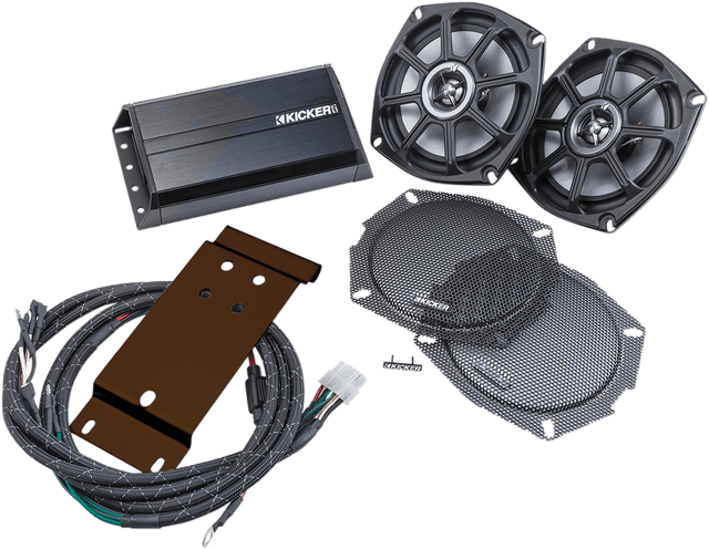 KICKER 4405-0607 Speaker Kit - 5-1/4" - 2-Channel Amp - '96-'13 FLHT/FLTCU/FLTR
