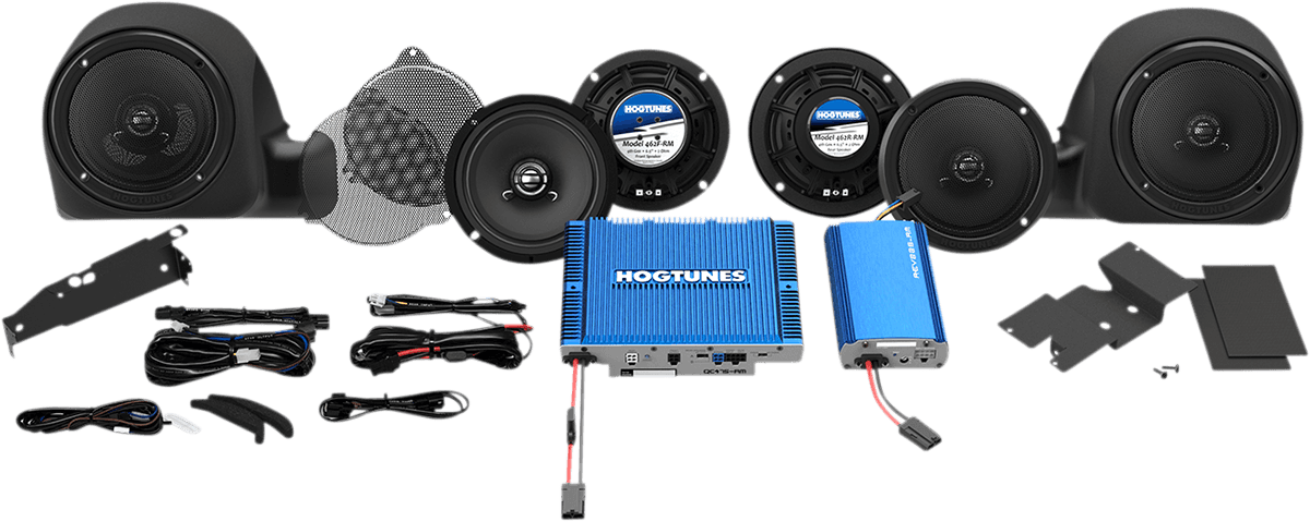 HOGTUNES 4405-0786 Speaker/Dual Amplifier Kit - '14-'24 FLHT/FLTR
