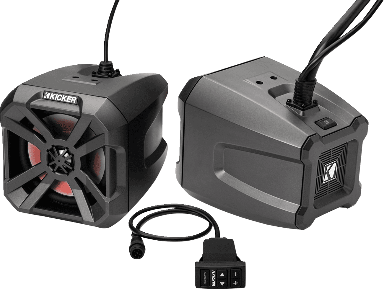 KICKER 4405-0929 6-1/2" Speakers - Bluetooth/Amplified - Cage Mount