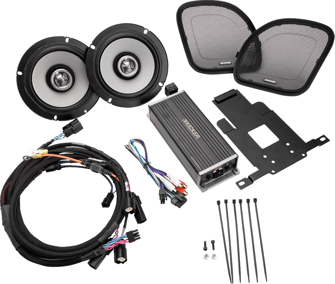 KICKER 4405-0932 Speaker/Amplifier Kit - 6-1/2" - 300 W - '15-'23 FLTR