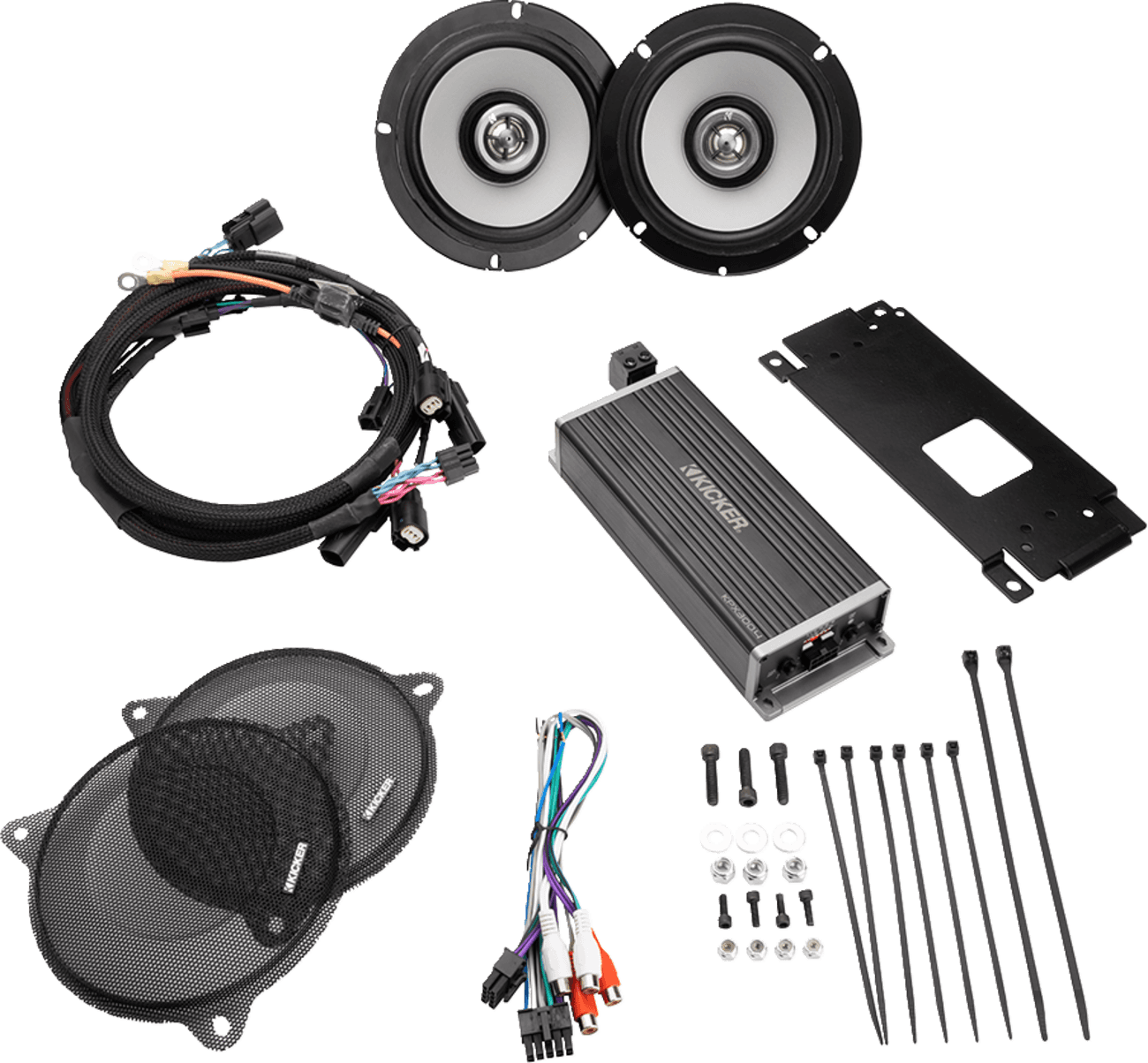 KICKER 4405-0933 Speaker/Amplifier Kit - 6-1/2" - 300 W - '14-'24 FLHT/FLHX