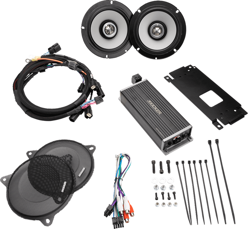KICKER 4405-0933 Speaker/Amplifier Kit - 6-1/2" - 300 W - '14-'24 FLHT/FLHX