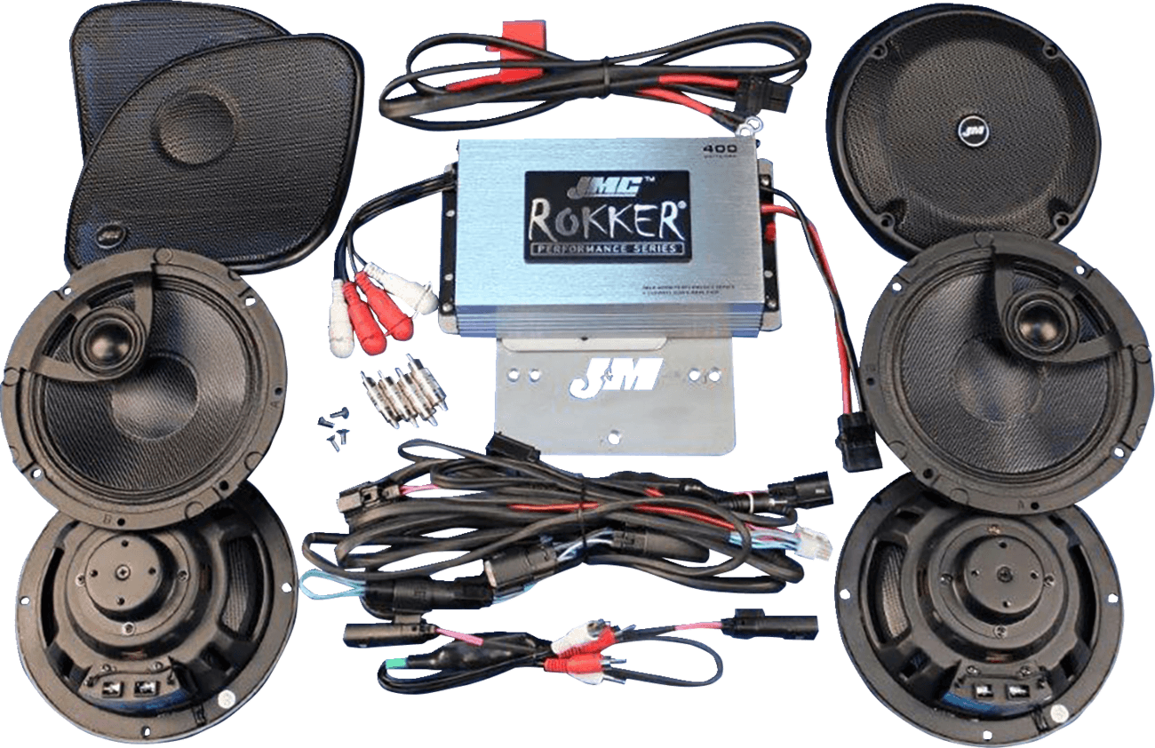 J & M 4405-0953 Speaker/Amplifier Kit - 400 W - 4-Channel - '16-'23 FLTRU/FLTRK