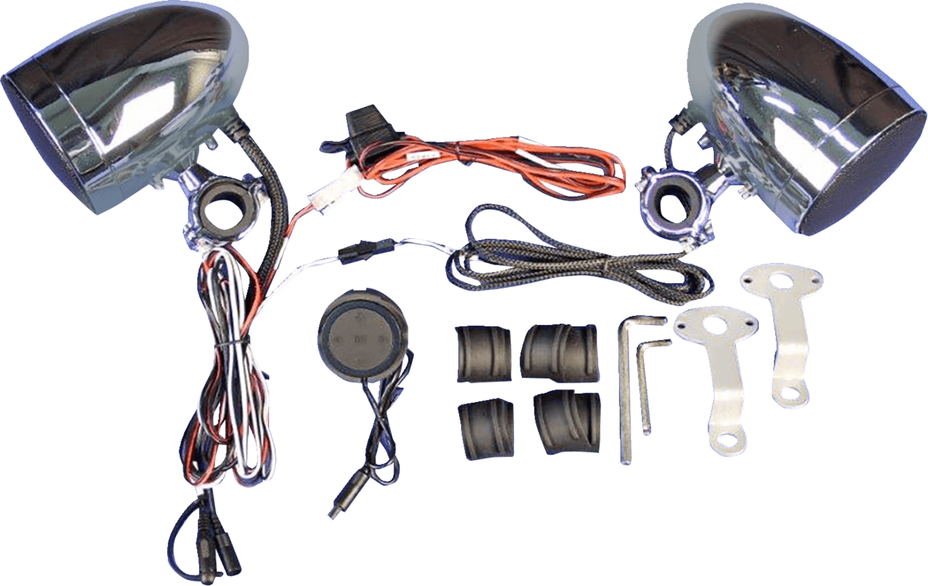 J & M 4405-0956 Speaker Kit - Self-Amplified - Handlebar Mount - Bluetooth