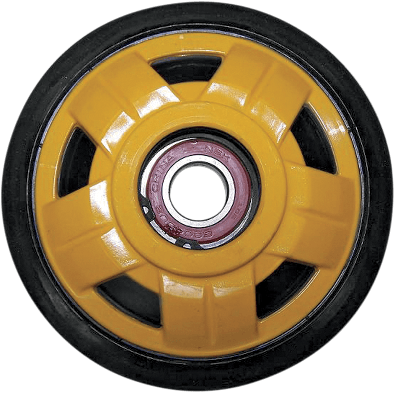 PARTS UNLIMITED 4702-0078 Idler Wheel with Bearing 6004-2RS - Yellow - Group 17 - 141 mm OD x 20 mm ID