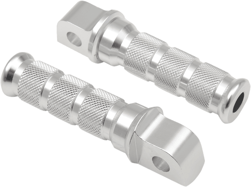 EMGO 50-11251 Rear Foot Pegs - Silver - Kawasaki