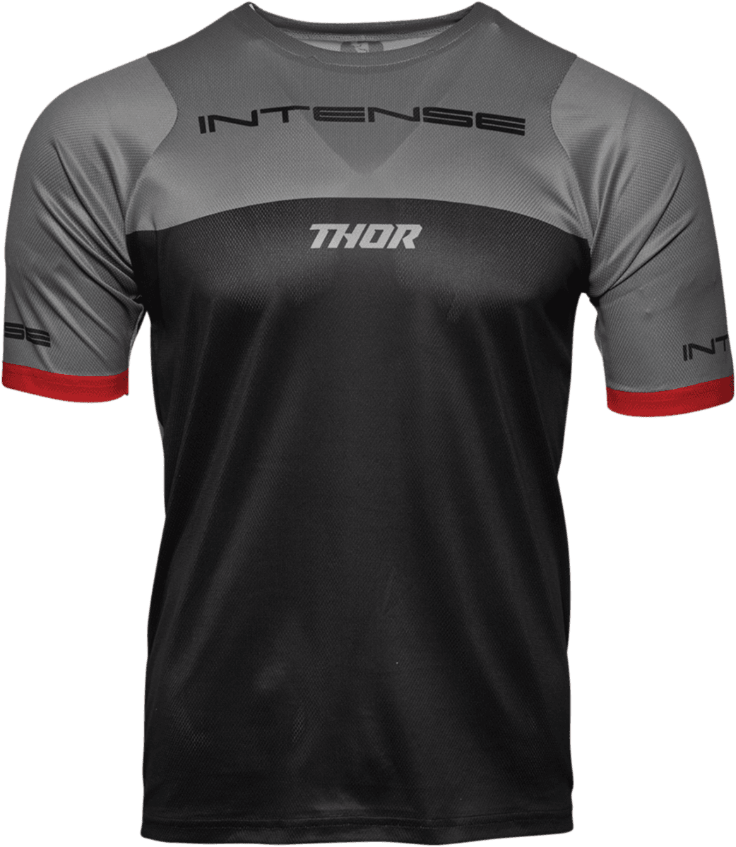 THOR 5120-0056 Intense Team Short-Sleeve Jersey - Black/Heather Gray - XS