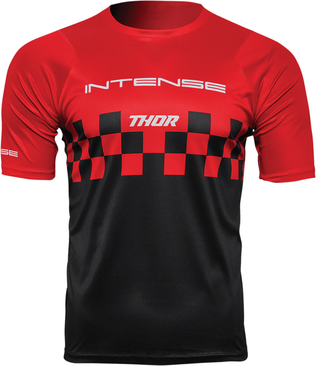 THOR 5120-0138 Intense Assist Chex Short-Sleeve Jersey - Red/Black - XS