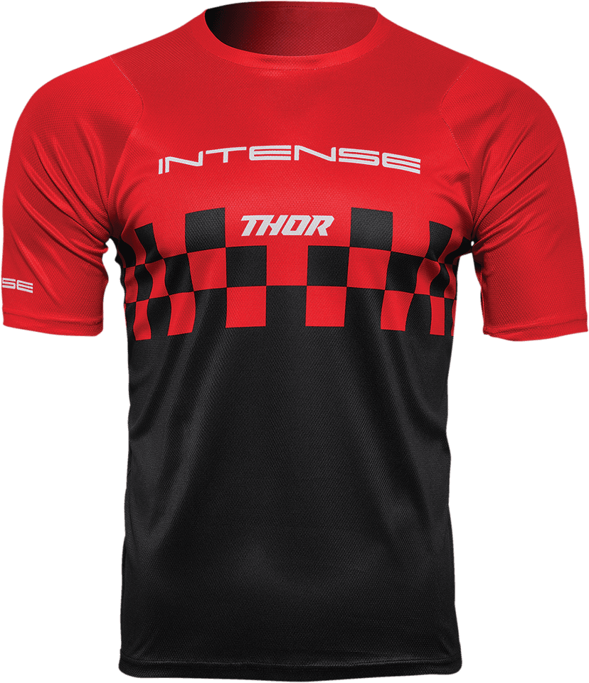 THOR 5120-0140 Intense Assist Chex Short-Sleeve Jersey - Red/Black - Medium — image 1 of 5