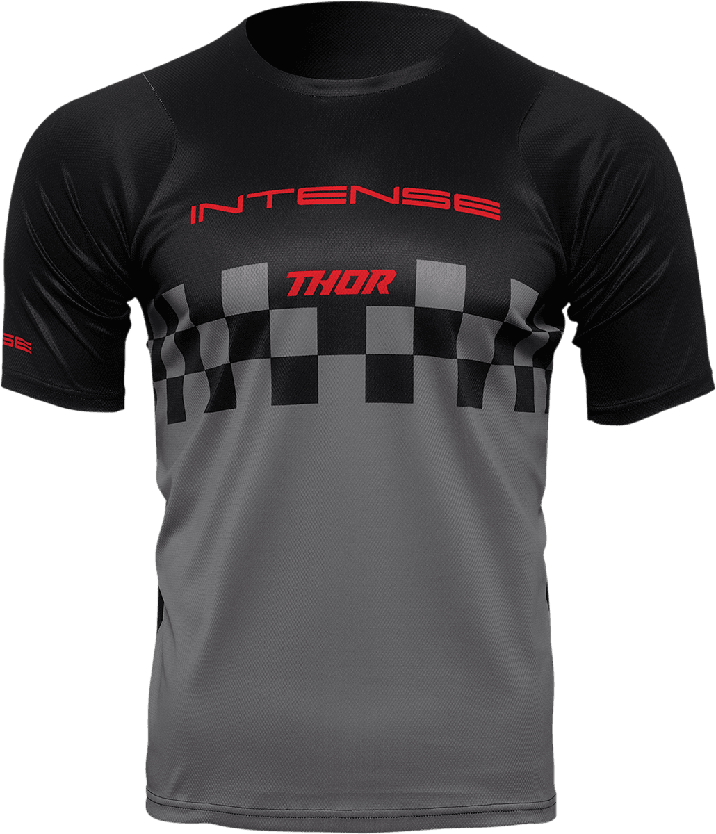 THOR 5120-0146 Intense Assist Chex Short-Sleeve Jersey - Black/Gray - Medium