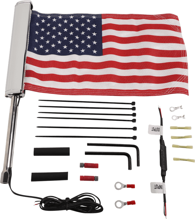 CIRO 0521-1772 LED Flagpole - U.S. Flag - Chrome — image 1 of 2