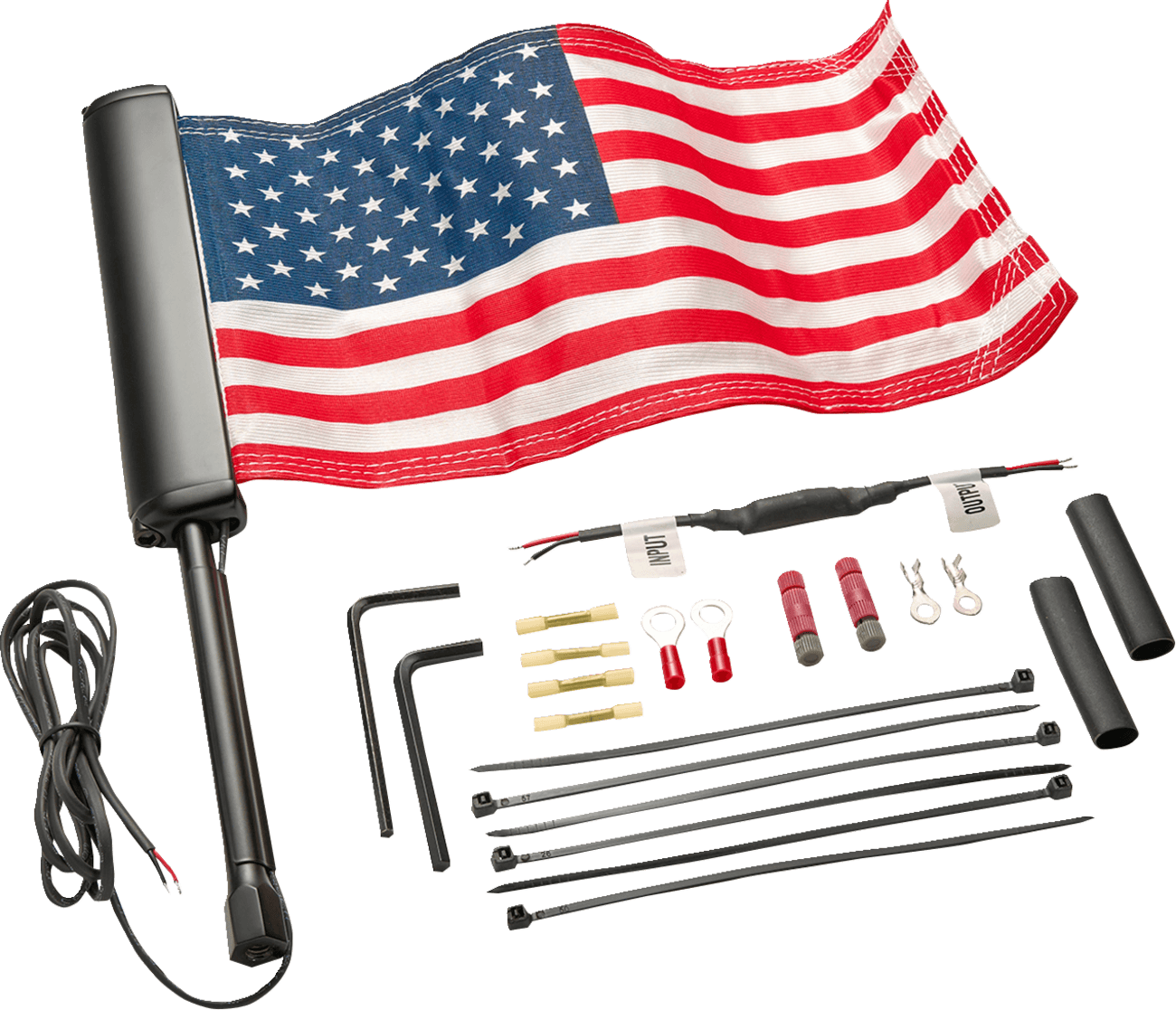 CIRO 0521-2073 LED Flagpole - U.S. Flag - Black