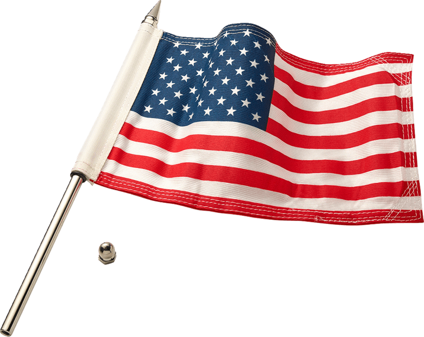 CIRO 0521-2142 Flag Pole - 12" - With 6"x9" American Flag - Polished Stainless Steel