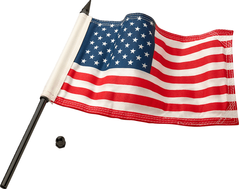 CIRO 0521-2143 Flag Pole - 12" - With 6"x9" American Flag - Satin Black