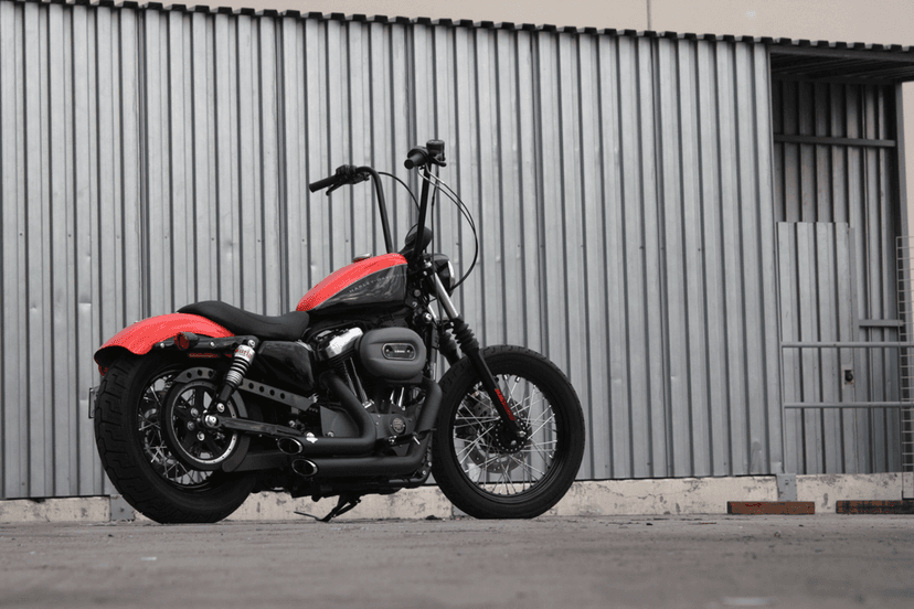 BURLY BRAND 0601-0846 1" Narrow Bottom Ape Hanger Handlebar - 14" - Black — image 2 of 3