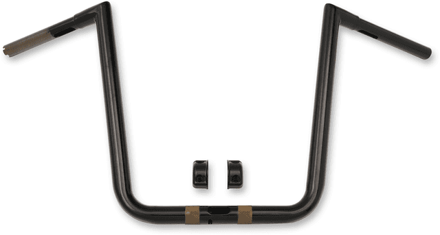 LA CHOPPERS 0601-3845 1-1/4" Hefty Twin Peaks Handlebar - 19" - Black — image 1 of 2