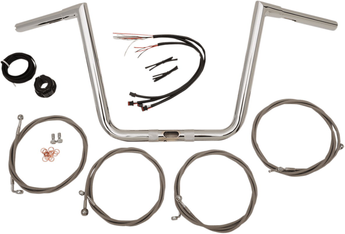 LA CHOPPERS 0601-4058 Ape Hanger Handlebar Kit - 10" - Chrome