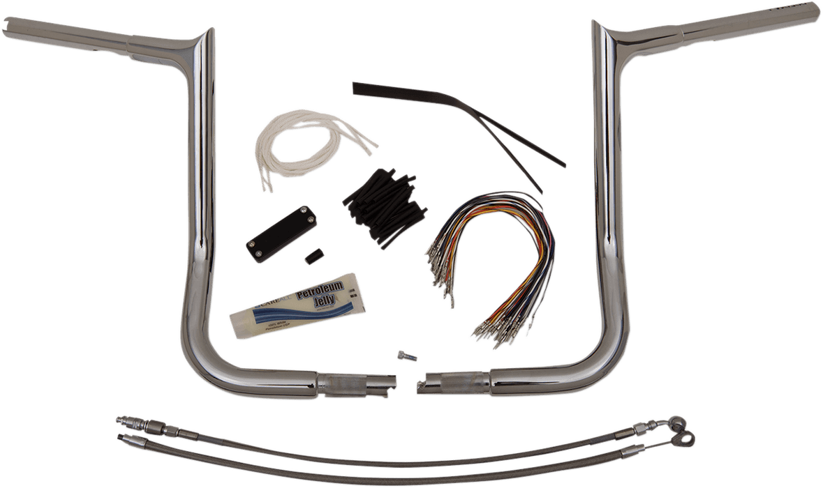 FAT BAGGERS INC. 0601-4782 1-1/4" EZ Install Pointed Top Handlebar Kit - 14" - Chrome