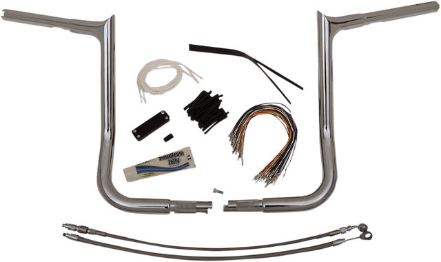 FAT BAGGERS INC. 0601-4782 1-1/4" EZ Install Pointed Top Handlebar Kit - 14" - Chrome — image 1 of 14