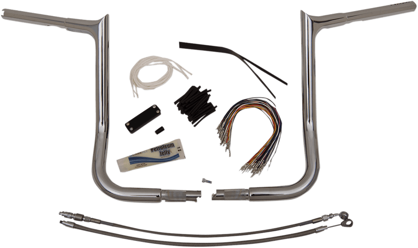 FAT BAGGERS INC. 0601-4782 1-1/4" EZ Install Pointed Top Handlebar Kit - 14" - Chrome — image 1 of 14