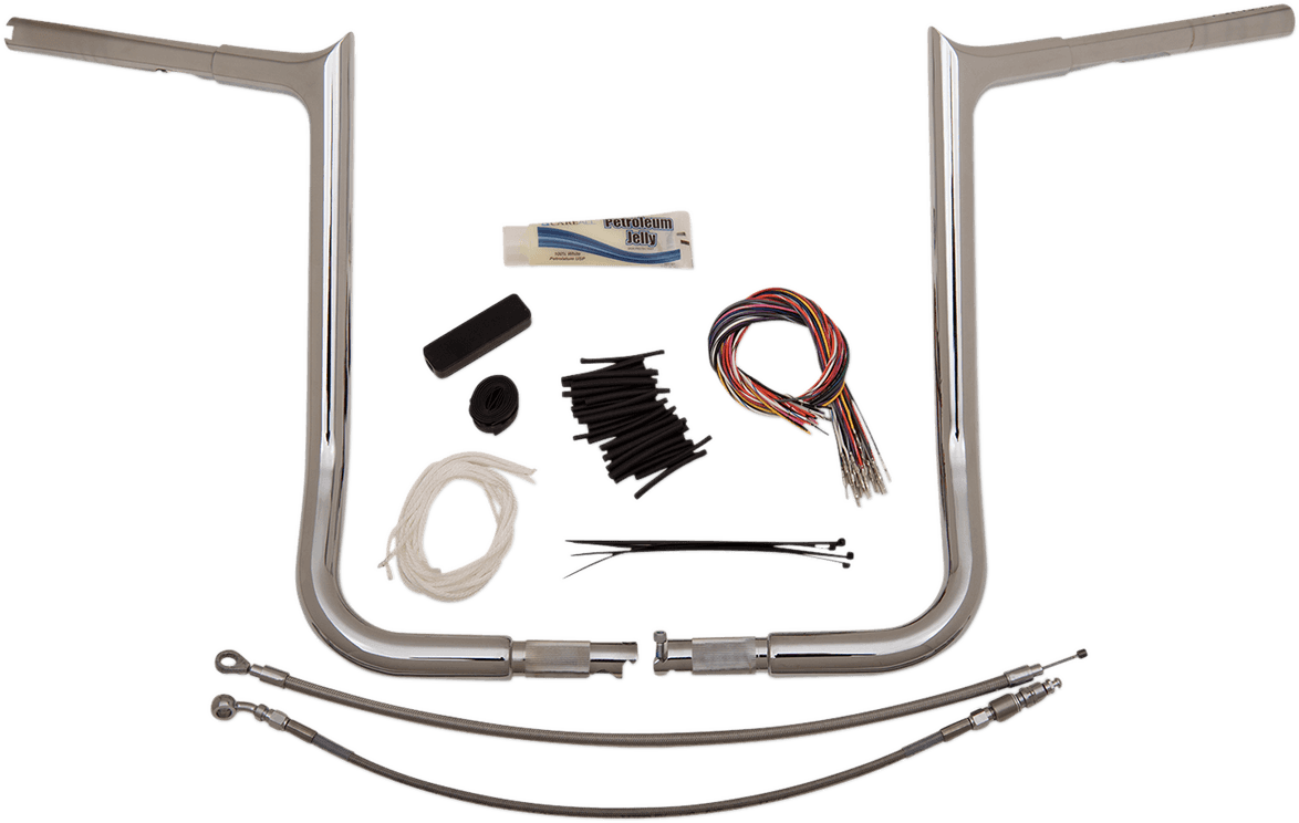 FAT BAGGERS INC. 0601-4784 1-1/4" EZ Install Pointed Top Handlebar Kit - 16" - Chrome