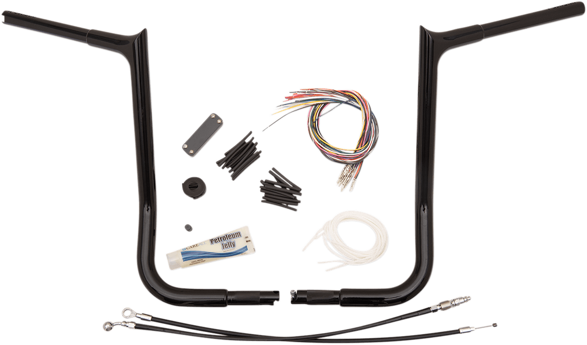 FAT BAGGERS INC. 0601-4785 1-1/4" EZ Install Pointed Top Handlebar Kit - 16" - Black