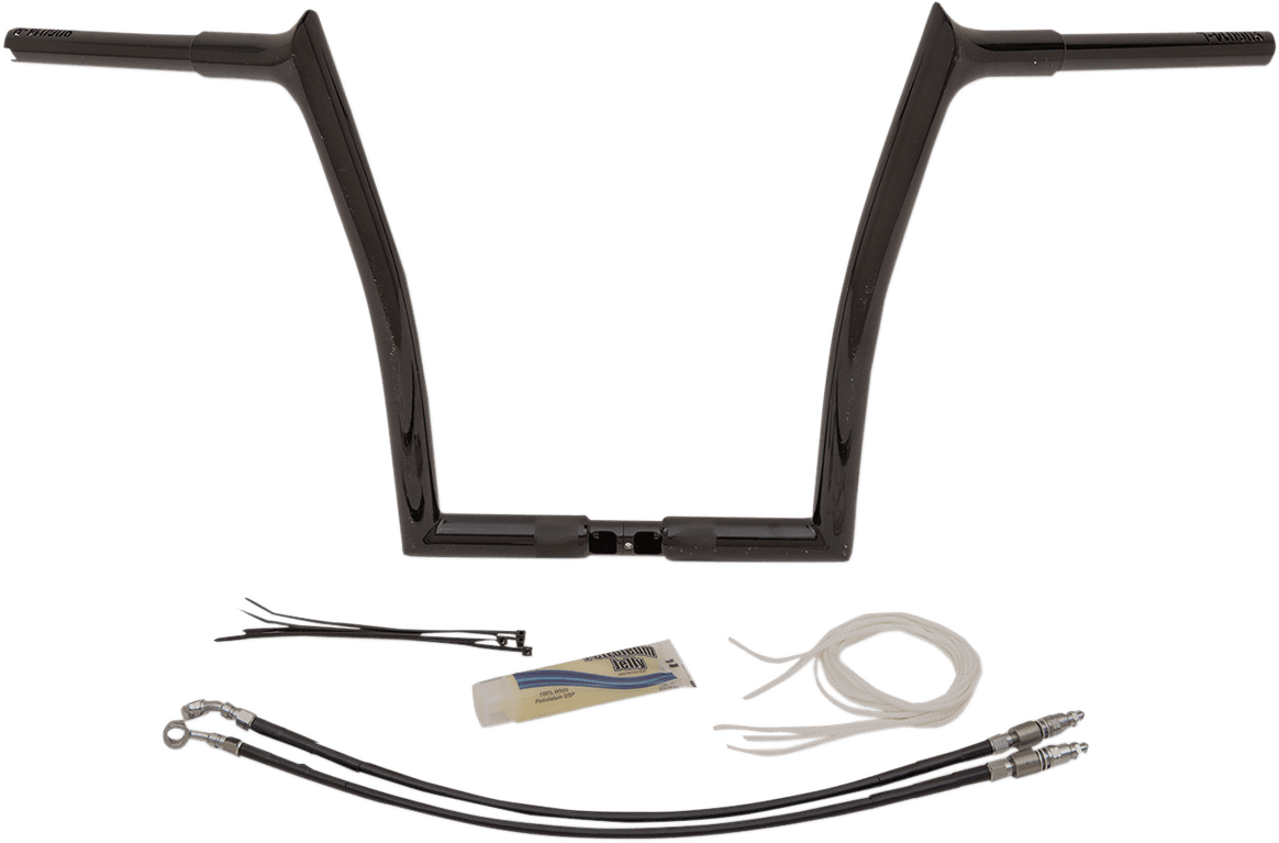 FAT BAGGERS INC. 0601-4799 1-1/4" EZ Install Pointed Top Handlebar Kit - 14" - Black