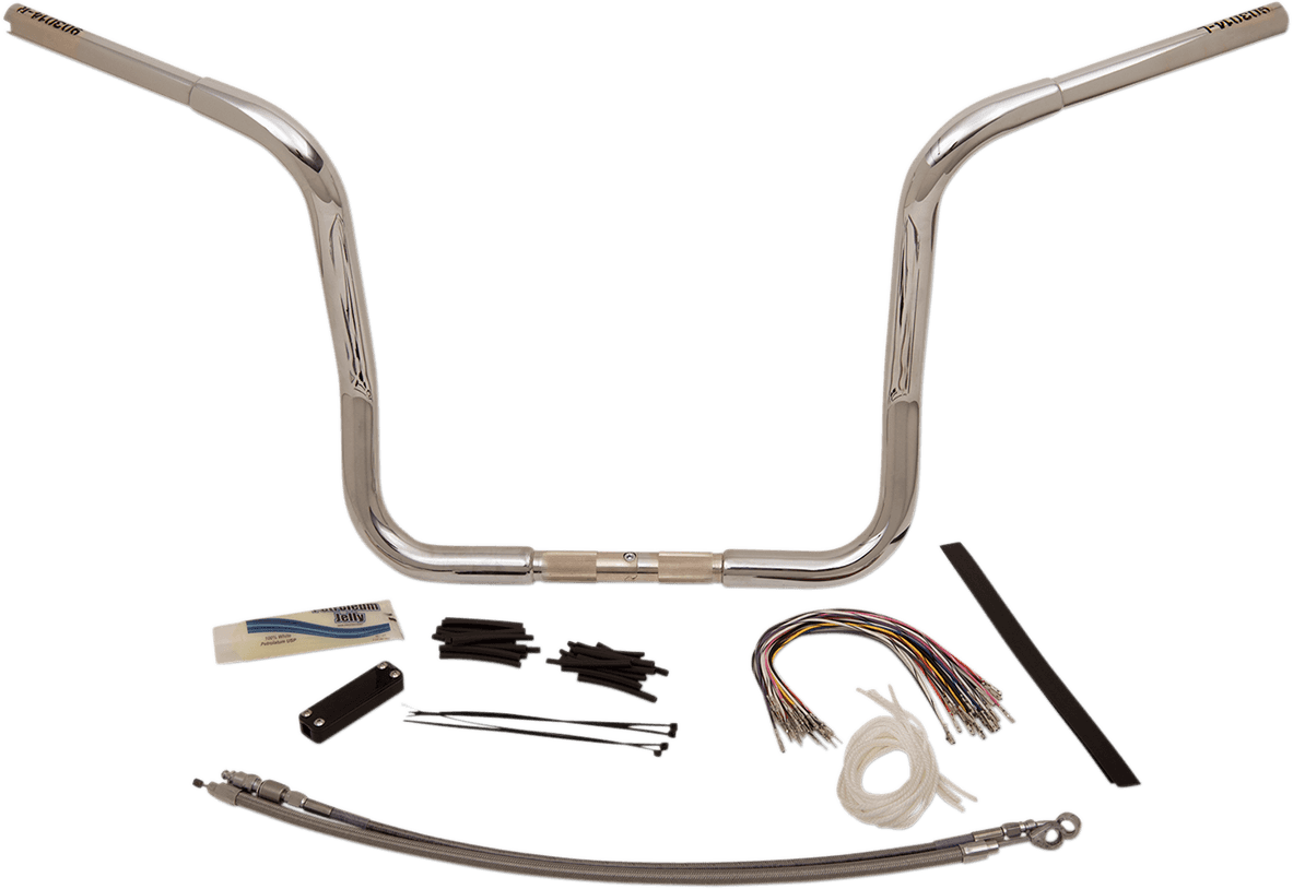 FAT BAGGERS INC. 0601-4806 1-1/4" EZ Install Round Top Handlebar Kit - 14" - Chrome