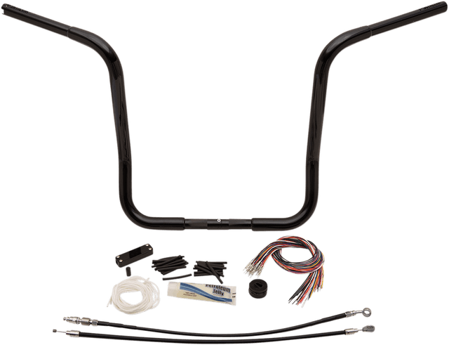 FAT BAGGERS INC. 0601-4809 1-1/4" EZ Install Round Top Handlebar Kit - 16" - Black — image 10 of 11