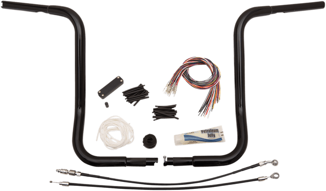 FAT BAGGERS INC. 0601-4809 1-1/4" EZ Install Round Top Handlebar Kit - 16" - Black — image 1 of 11