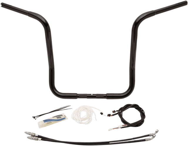 FAT BAGGERS INC. 0601-4817 1-1/4" EZ Install Round Top Handlebar Kit - 16" - Black — image 10 of 11