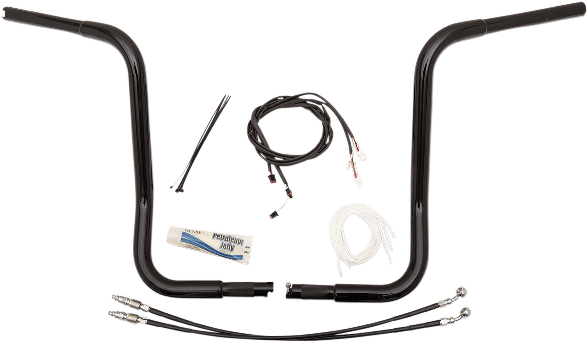 FAT BAGGERS INC. 0601-4817 1-1/4" EZ Install Round Top Handlebar Kit - 16" - Black