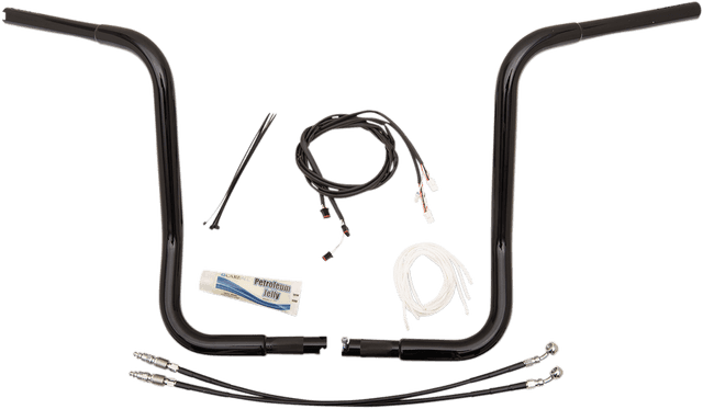 FAT BAGGERS INC. 0601-4817 1-1/4" EZ Install Round Top Handlebar Kit - 16" - Black — image 1 of 11