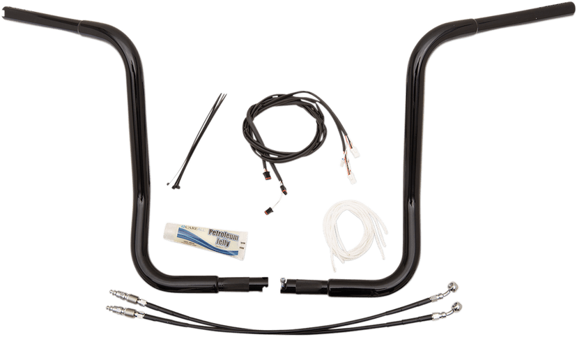 FAT BAGGERS INC. 0601-4817 1-1/4" EZ Install Round Top Handlebar Kit - 16" - Black — image 1 of 11