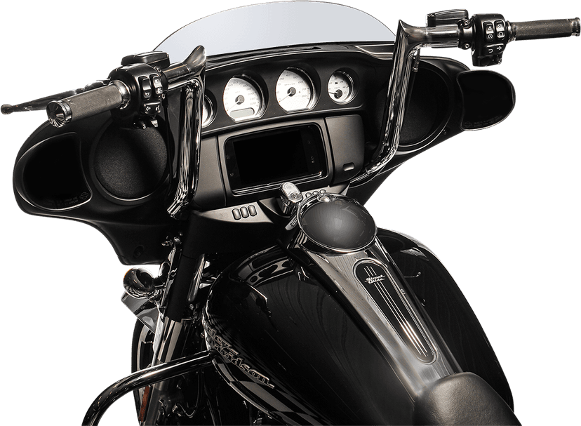 FAT BAGGERS INC. 0601-5261 1-1/2" EZ Install Pointed Top Handlebar - 14" - Chrome — image 6 of 7