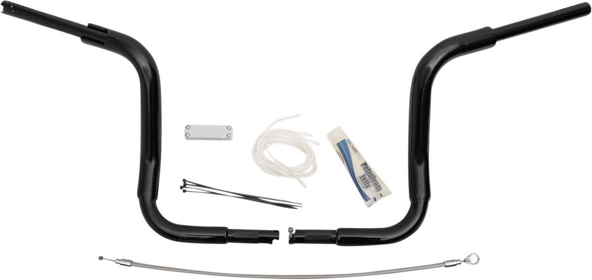 FAT BAGGERS INC. 0601-5288 1-1/2" EZ Install Rounded Top Handlebar Kit - 12" - Black