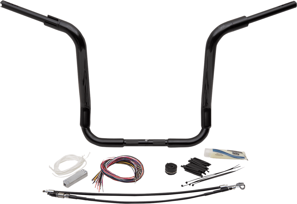 FAT BAGGERS INC. 0601-5292 1-1/2" EZ Install Rounded Top Handlebar Kit - 16" - Black