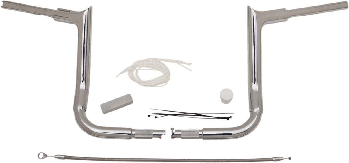 FAT BAGGERS INC. 0601-5299 1-1/2" EZ Install Pointed Top Handlebar Kit - 12" - Chrome