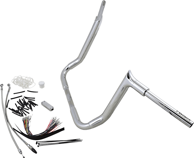 FAT BAGGERS INC. 0601-5301 1-1/2" EZ Install Pointed Top Handlebar Kit - 14" - Chrome — image 3 of 3