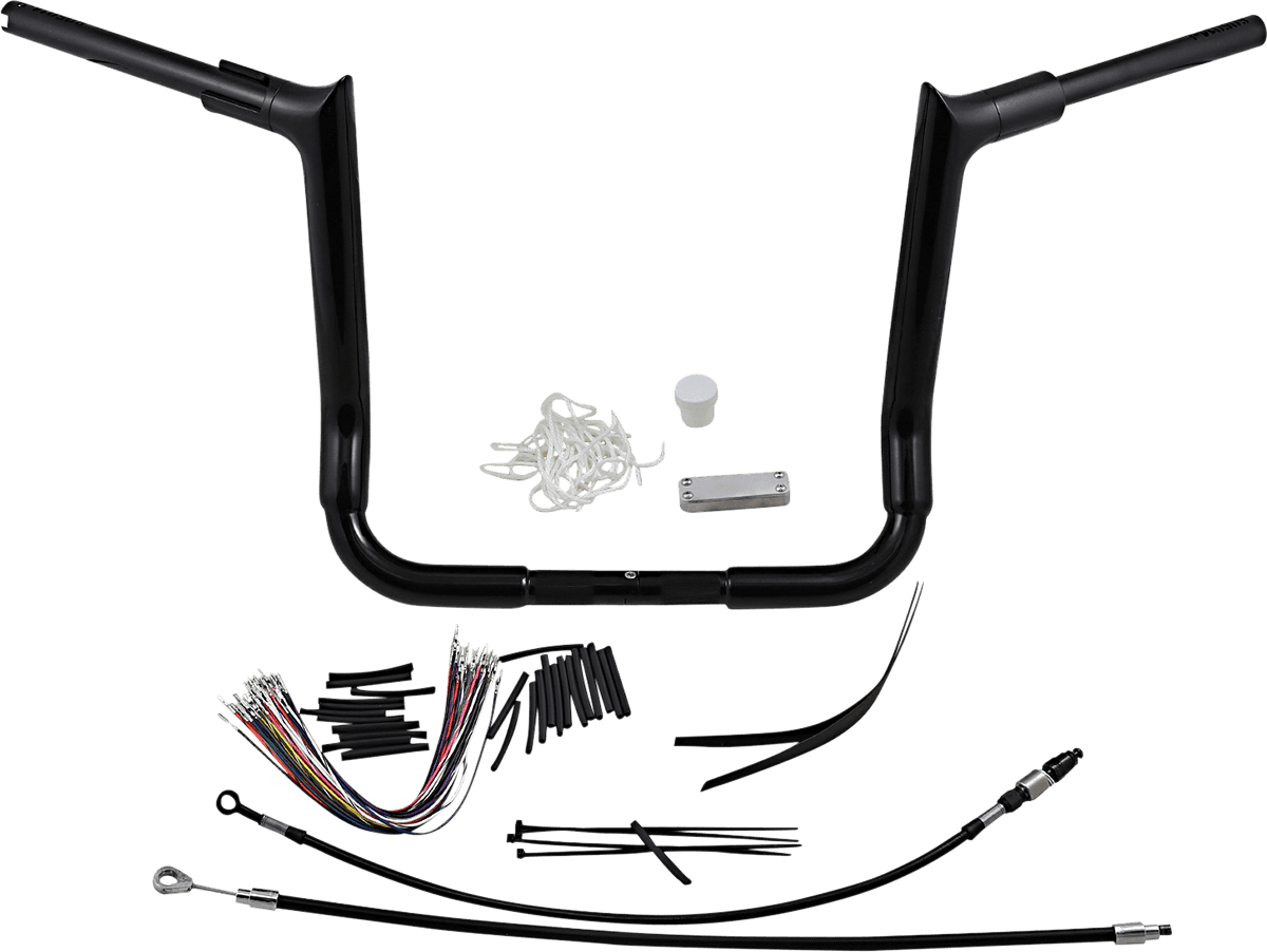 FAT BAGGERS INC. 0601-5302 1-1/2" EZ Install Pointed Top Handlebar Kit - 14" - Black