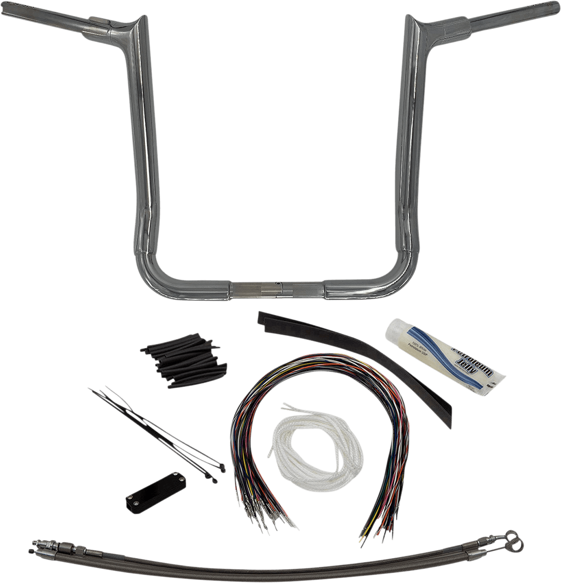 FAT BAGGERS INC. 0601-5303 1-1/2" EZ Install Pointed Top Handlebar Kit - 16" - Chrome