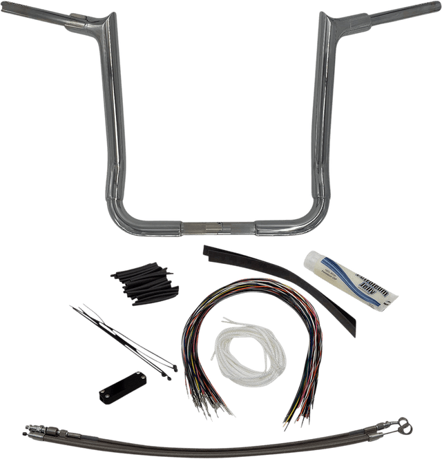 FAT BAGGERS INC. 0601-5303 1-1/2" EZ Install Pointed Top Handlebar Kit - 16" - Chrome