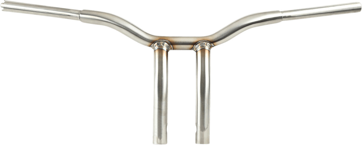 LA CHOPPERS 0601-5401 Kage Fighter Welded Bent-Riser Handlebar - One Piece - 10" - Stainless Steel