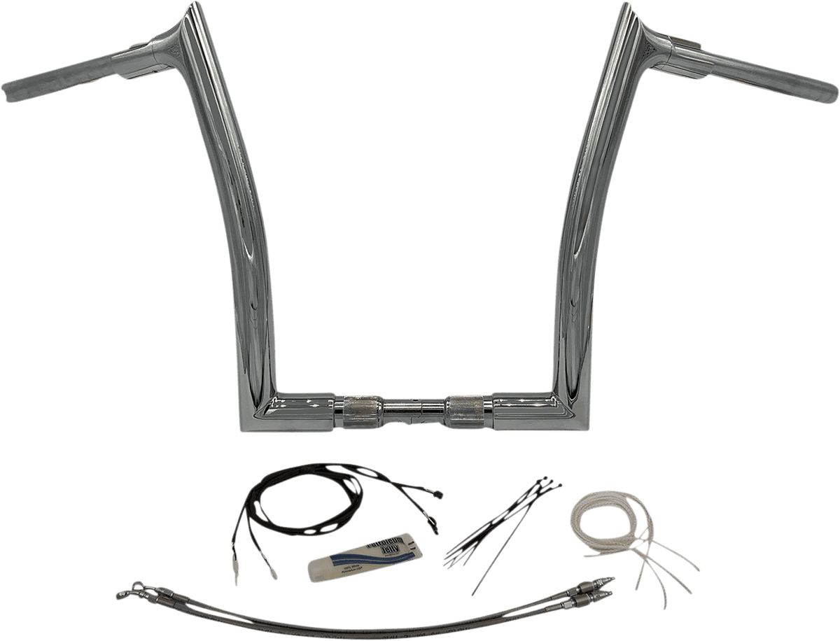 FAT BAGGERS INC. 0601-5456 1-1/2" EZ Install Pointed Top Handlebar Kit - 14" - Chrome