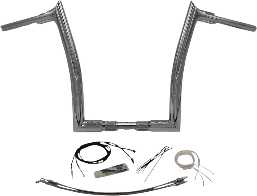 FAT BAGGERS INC. 0601-5456 1-1/2" EZ Install Pointed Top Handlebar Kit - 14" - Chrome