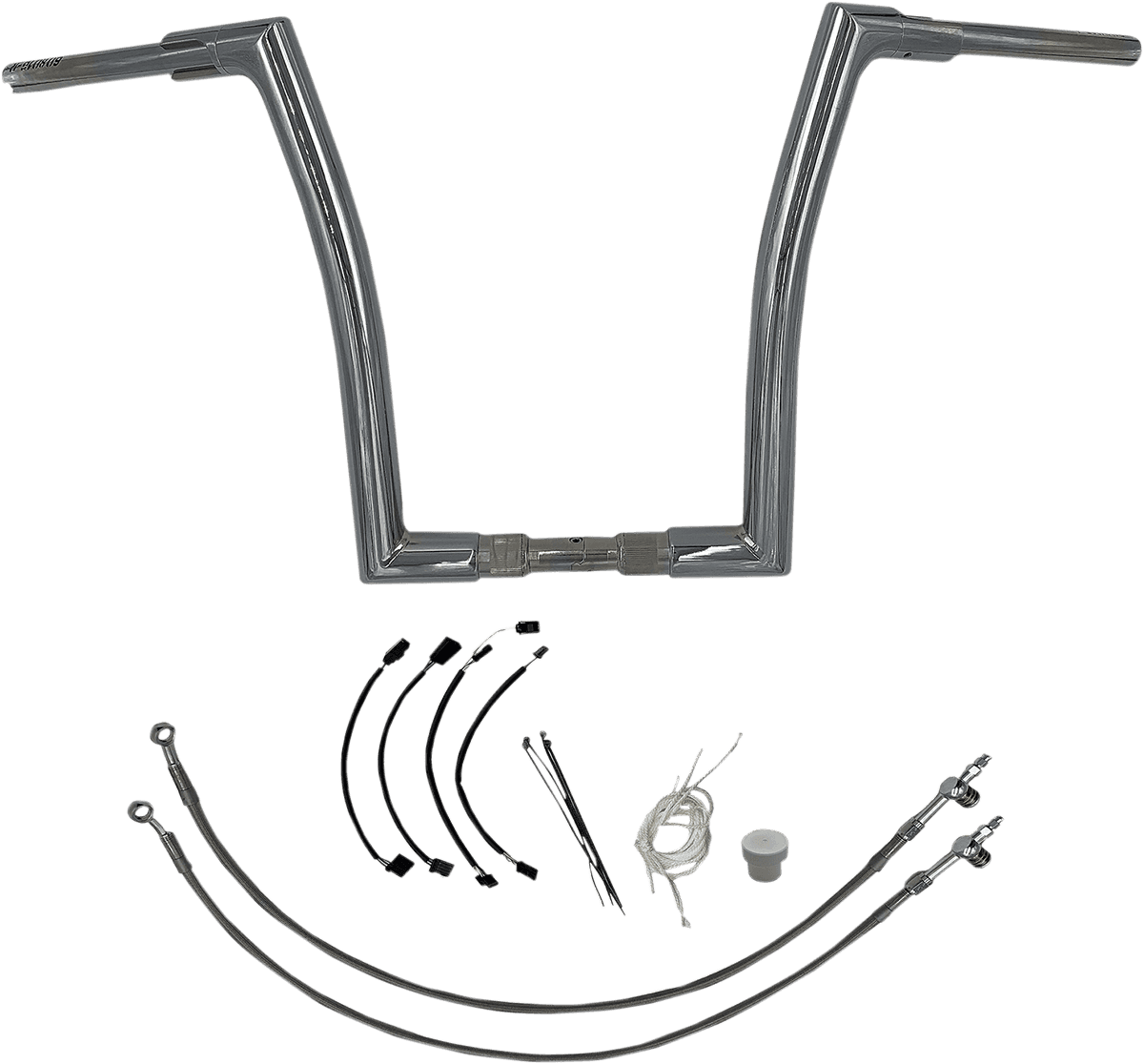 FAT BAGGERS INC. 0601-5501 1-1/2" EZ Install Flat Top Handlebar Kit - 16" - Chrome