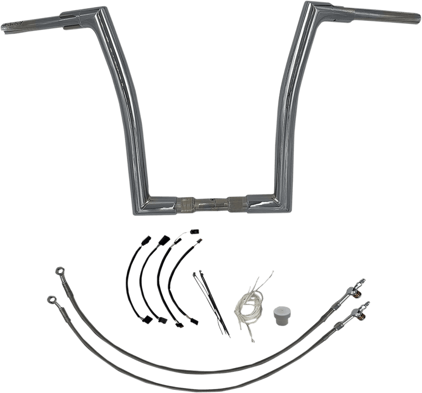 FAT BAGGERS INC. 0601-5501 1-1/2" EZ Install Flat Top Handlebar Kit - 16" - Chrome