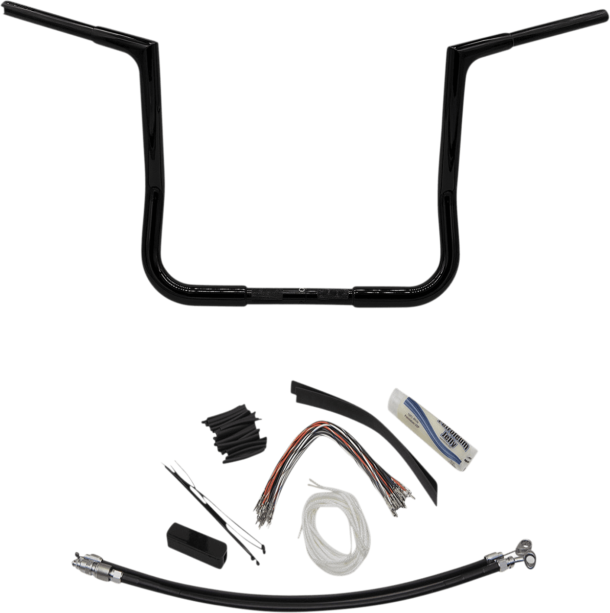 FAT BAGGERS INC. 0601-5542 1-1/4" EZ Install Flat Top Handlebar Kit - 14" - Black