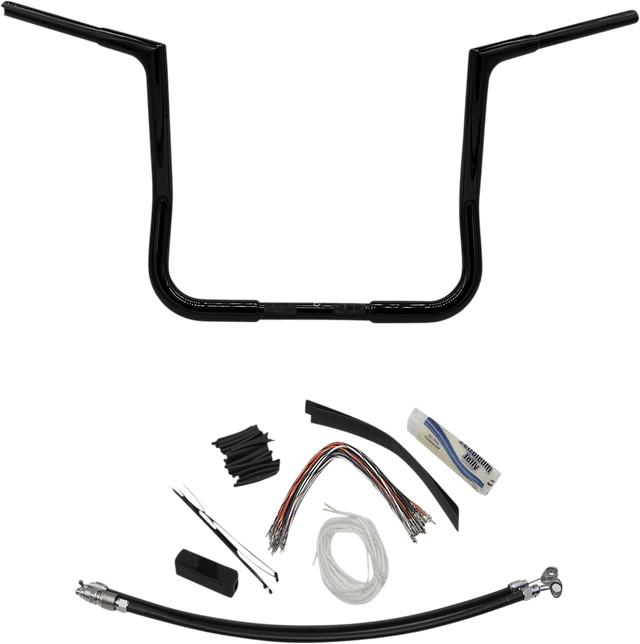FAT BAGGERS INC. 0601-5542 1-1/4" EZ Install Flat Top Handlebar Kit - 14" - Black